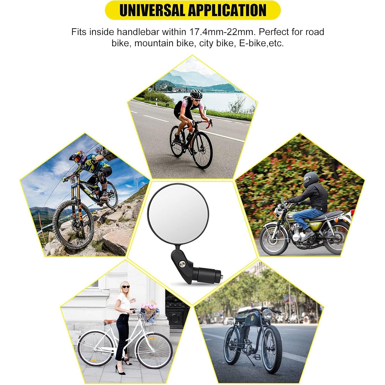 8505 Bar End Bike Mirror, Safe Rearview Mirror 360° Rotatable & Foldable Safety Bicycle Rear View Mirror, Mirror Durable Bike Mirror (1 Pc) 8505 Bar End Bike Mirror, Safe Rearview Mirror 360° Rotatable & Foldable Safety Bicycle Rear View Mirror, Mirror Durable Bike Mirror (1 Pc)